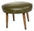 Vintage 1950s Mid Century Modern Green Vinyl Stool Ottoman Atomic Wood Legs For Sale
