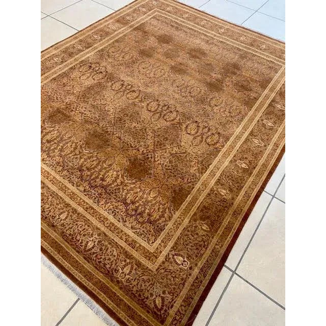 Brown Tabriz Wool Rug - 8'2" X 10' For Sale - Image 8 of 12