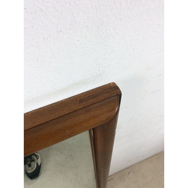 Wood Pair of Mid Century Modern Rectangular Wall Mirrors With Thin Walnut Frame For Sale - Image 7 of 18