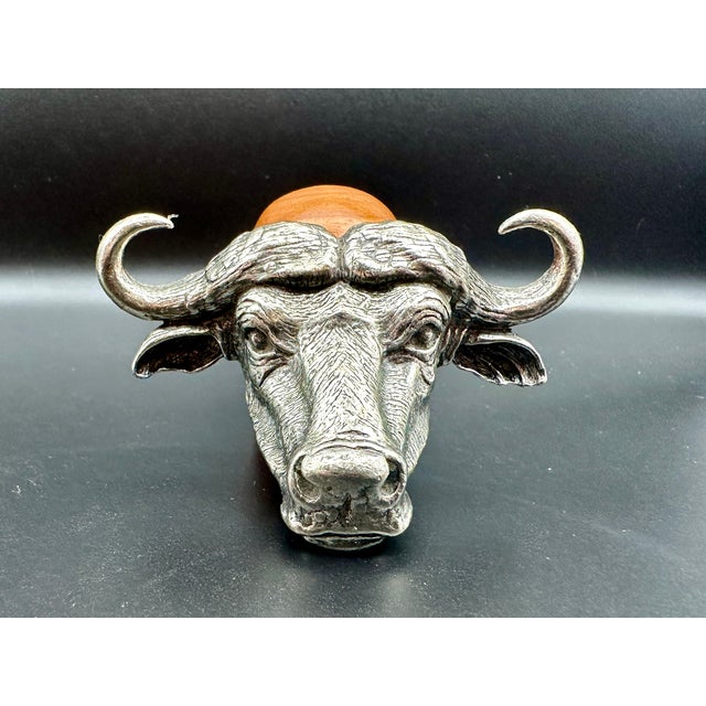 Vintage 1980s Makoulpa South African Pewter & Wood Safari Animal Napkin Rings – Set of 8 For Sale In Chicago - Image 6 of 18