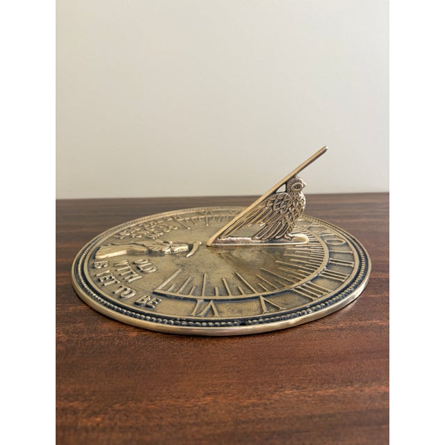 French Country Vintage English Country Iron Garden Sundial "Grow Old Along With Me" For Sale - Image 3 of 7