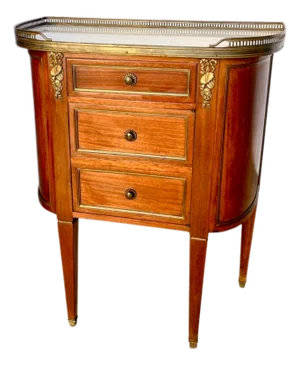 19th Century Louis XVI Accent Table With Marble Top