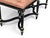 Wood 1960s Louis XVI Style Ebonized Bench With Tufted Coral Jacquard Upholstery For Sale - Image 7 of 10