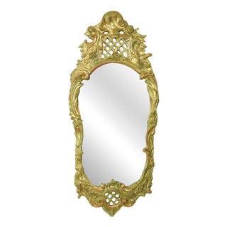 Large Swedish Rococo Style Gold Leaf-Gilded Mirror For Sale