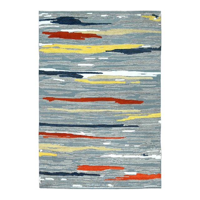 Handmade Wool Pile Modern Design Rug. 9'2" X 12'4" For Sale