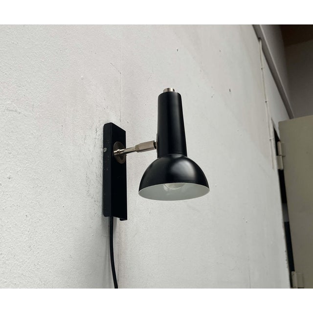 Mid-Century Modern German Black Minimalist Wall Lamp from Hustadt, 1960s For Sale - Image 12 of 18