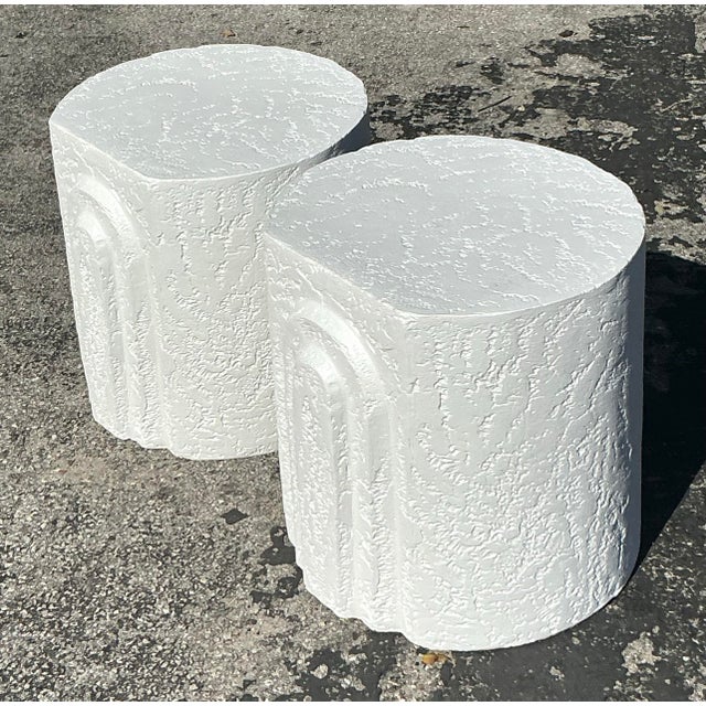 Vintage Boho Plaster Arch Side Tables - a Pair For Sale - Image 10 of 12