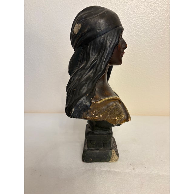 Bring classic Art Nouveau elegance into your space with this striking antique bust titled 'Beatrix.' This piece is modeled...