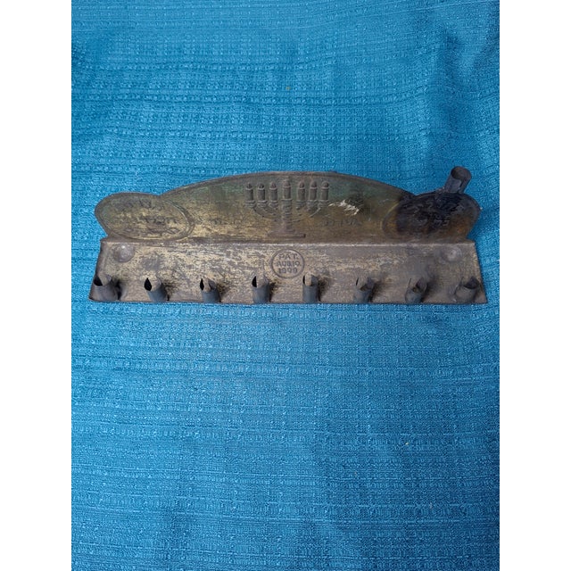 Rare 1909 Tobias Cohen Menorah Set Smithsonian Match Patented Oil & Candle Lamps For Sale - Image 13 of 18
