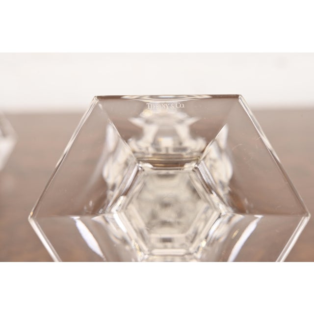 Tiffany & Co. Clear Crystal Candlesticks, Pair For Sale - Image 10 of 12