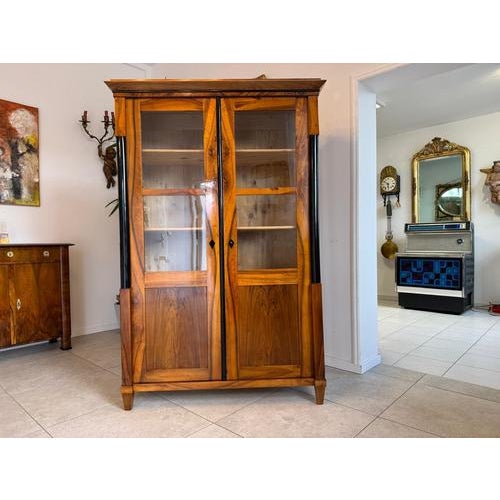 Contemporary Biedermeier Display Cabinet in Walnut For Sale - Image 3 of 18