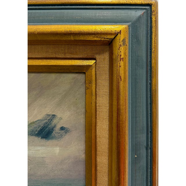 Gold 1963 Oil Painting on Board of a Pair of Boots Signed Unger For Sale - Image 8 of 9