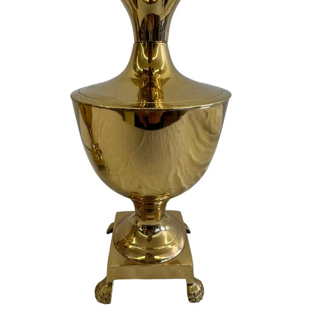 Pair of Late 20th Century Palm Beach Regency Golden Brass Pineapple Lamps For Sale - Image 10 of 12