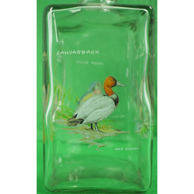 Transparent Pair X c.z. Guest Estate 'Gamebird' Decanters Hand-Painted by Ned Smith For Sale - Image 8 of 11