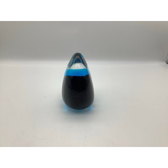 Mid-Century Modern Vintage Signed Fm Konstglass Egg Shaped Paperweight. For Sale - Image 3 of 8