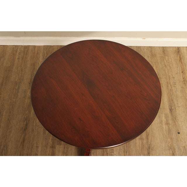Late 20th Century Hunt Country Furniture Round Top Cherry Dining Table For Sale - Image 4 of 18