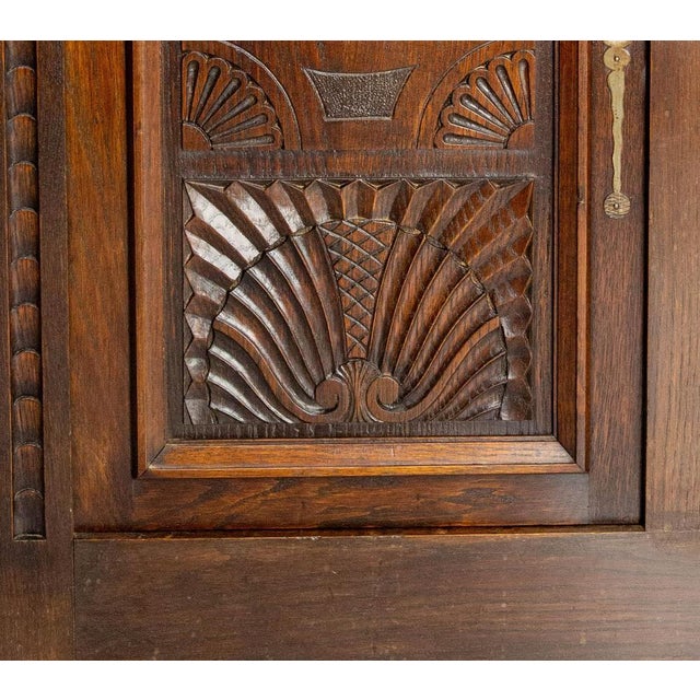 Vintage French Neogothic Style Oak & Wrought Iron Buffet, 1960s For Sale - Image 10 of 18