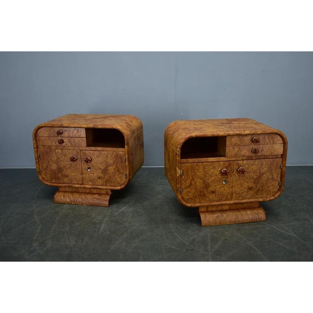 Art Deco Bedside Tables, Former Czechoslovakia, 1930s, Set of 2 For Sale - Image 12 of 18