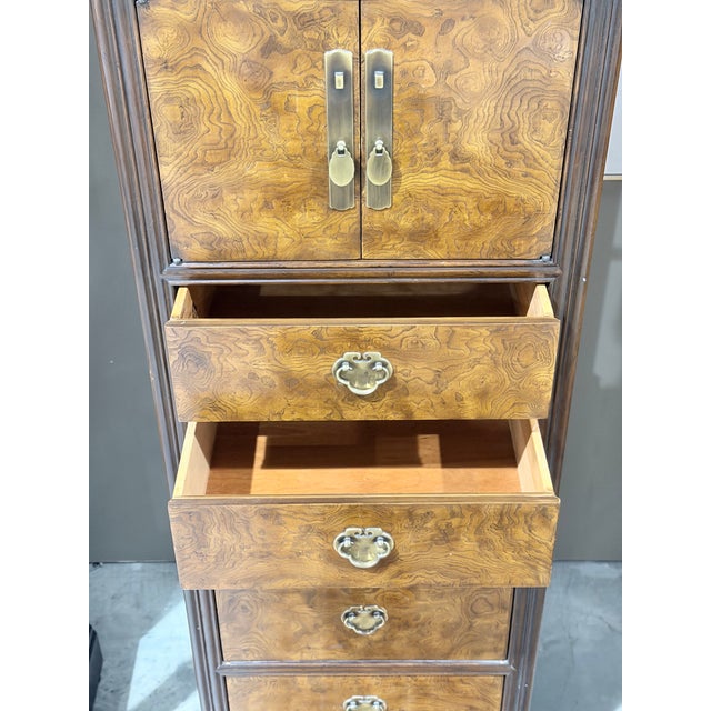 Late 20th Century Late 20th Century Drexel Heritage Burlwood Chinoiserie Lingerie Chest For Sale - Image 5 of 10