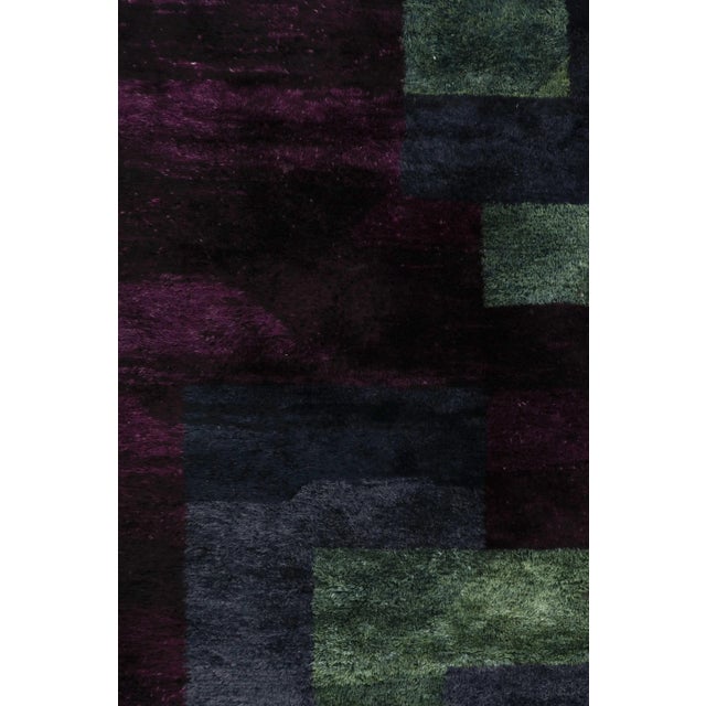 Rug & Kilim’s Moroccan Rug in Purple With Art Deco Style Geometric Patterns For Sale In New York - Image 6 of 7