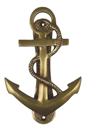 Anchor Door Knocker Antiqued Brass Finish