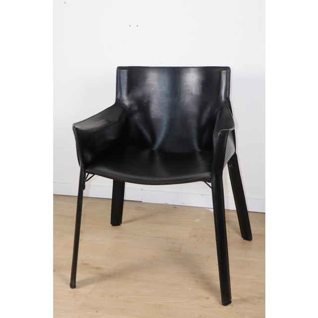 Vintage Black Leather Armchair, 1980s For Sale - Image 17 of 18