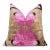 Fuchsia Pink Ikat Velvet Throw Pillow 20x20 | Luxury Designer Accent Cushion For Sale