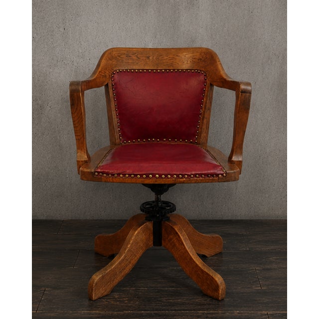 1920s Vintage Swivel Chair from Horgenglarus, 1920s For Sale - Image 5 of 8
