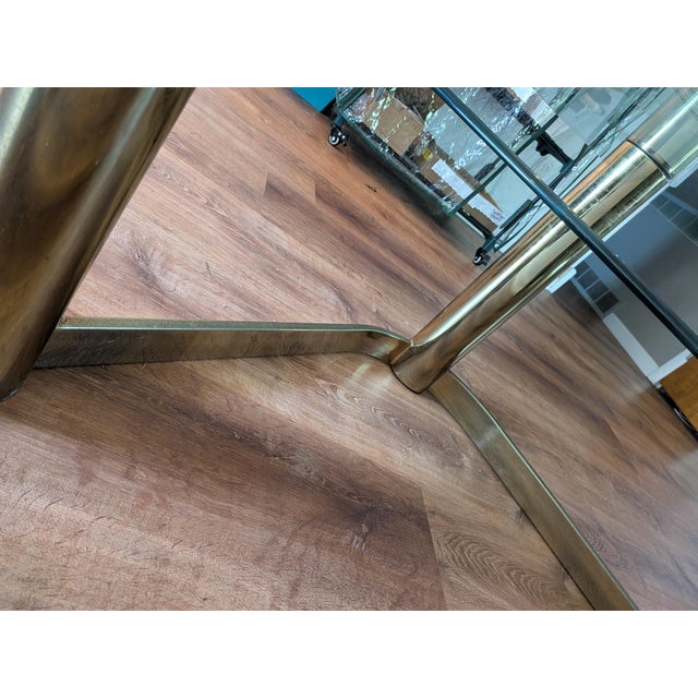 Leon Rosen 1970s Leon Rosen Pace Style Mid Century Brass and Glass Two Tier Coffee Table For Sale - Image 4 of 8