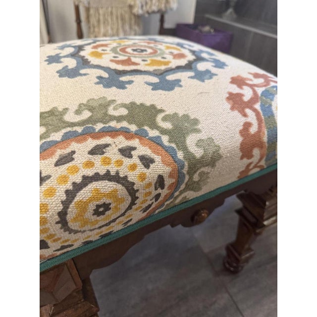 Louis XIV Regency Hocker in Oak For Sale - Image 5 of 6