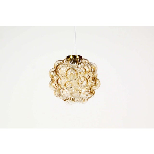 Amber Bubble Glass Pendant Light by Helena Tynell for Glashutte Limburg, 1970s For Sale - Image 6 of 7