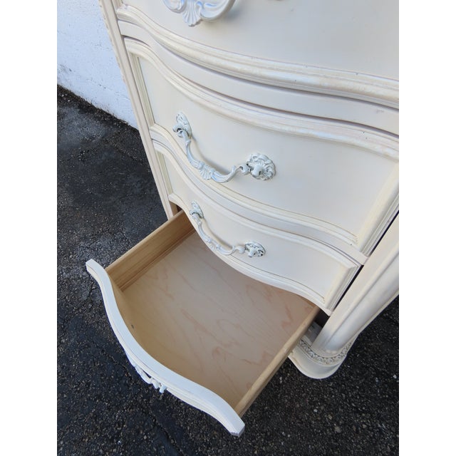 French Painted Tall Narrow Lingerie Jewelry Chest 6321 For Sale - Image 11 of 17