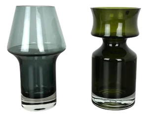 Glass Vases by Tamara Aladin for Riihimaen Lasi Oy, Finland, 1970s, Set of 2