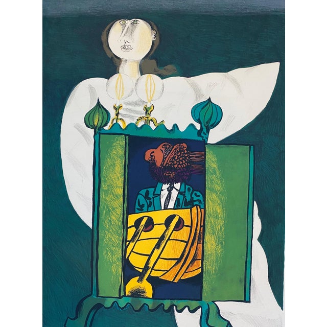Naftali Bezem, Israeli Surrealist Judaica Abstract Lithograph Naftali Bezem For Sale