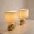 Italian Lamps in Cast Brass with Oval Lampshades, 1970s, Set of 2 For Sale - Image 5 of 9
