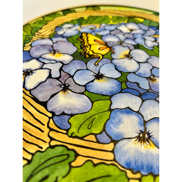 Giclee Print of Watercolor Painting “Basket of Violas” Ink and Wash For Sale - Image 9 of 12