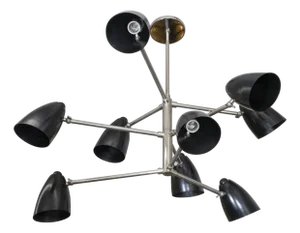 Sputnik style chandelier with bullet shades