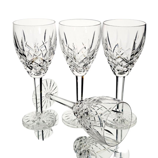 Victorian Late 20th Century Waterford Crystal Araglin Wine Glasses, Set of 4 For Sale - Image 3 of 14