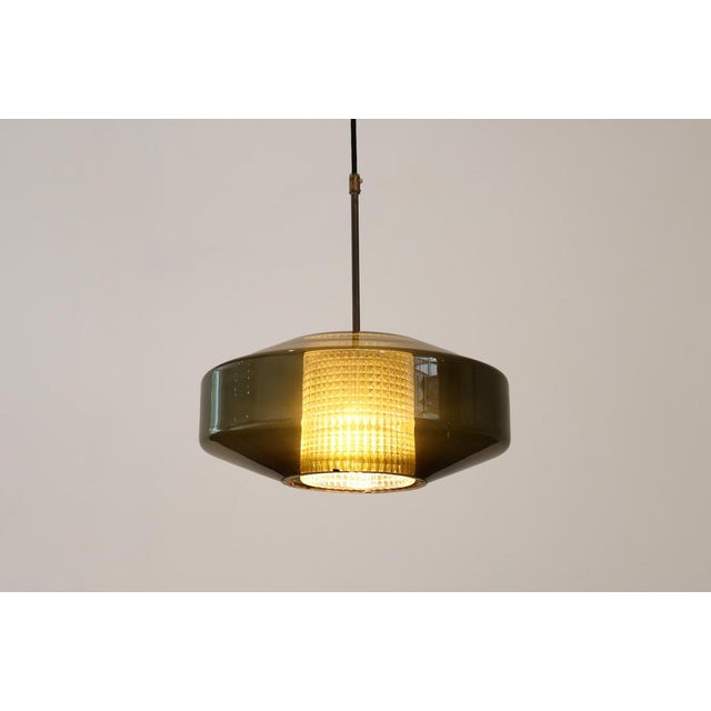Mid-Century Modern Green Glass Pendant Lamp by Carl Fagerlund for Orrefors, 1960s For Sale - Image 3 of 6
