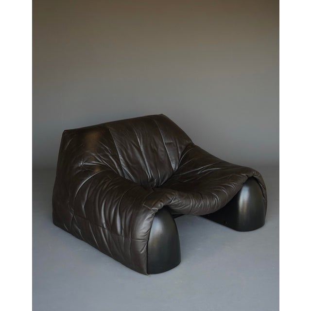 Animal Skin Amak Lounge Chair in Brown Leather by Annie Hieronimus for Cinna, 1980s For Sale - Image 7 of 18