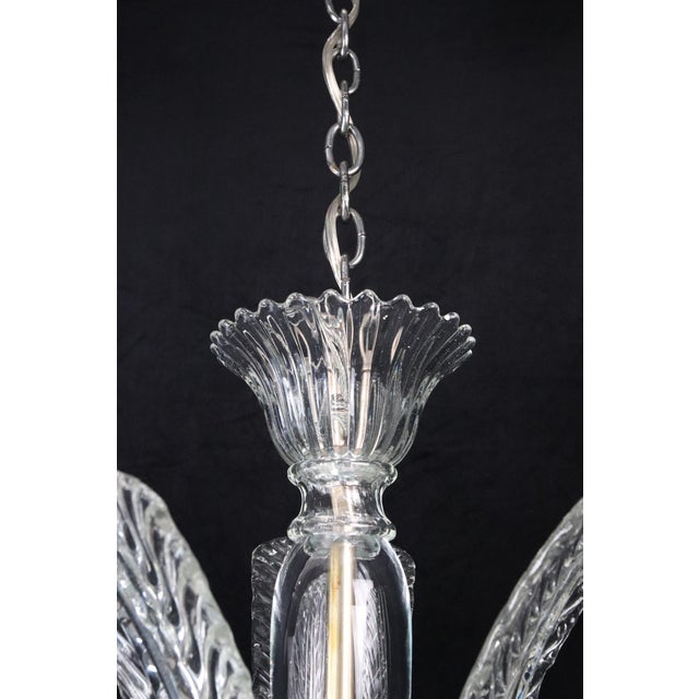 Metal Vintage Murano Style Crystal J Arms Chandelier For Sale - Image 7 of 13