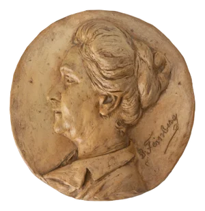 Antique Wall Plaque Sculpture of Woman by B. Feinberg