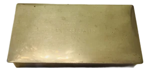 Steiff Pewter Trinket Jewelry Box 1968 Engraved Wood Lined