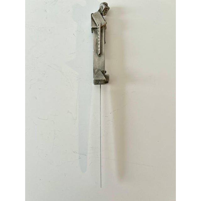 Mid 20th Century Deco Style Modernist Silver Female Figure Letter Opener For Sale - Image 5 of 9