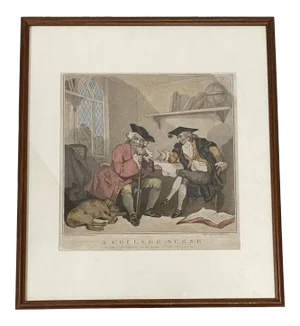 Edward Williams "A College Scene" After Thomas Rowlandson Color Engraving C.1787