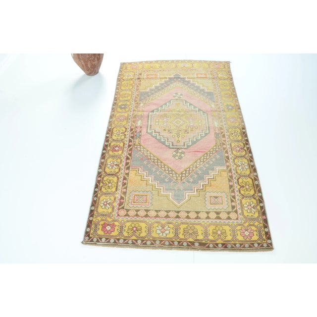 1960s Vintage Handmade Turkish Oushak Area Rug For Sale - Image 11 of 11