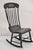 Antique Colonial Stencil Back Black Painted Plank Bottom Rocker Rocking Chair For Sale - Image 12 of 12