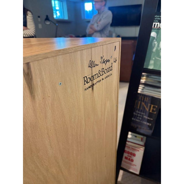 Tan Room & Board Hudson Office Armoire With Wood Base For Sale - Image 8 of 12