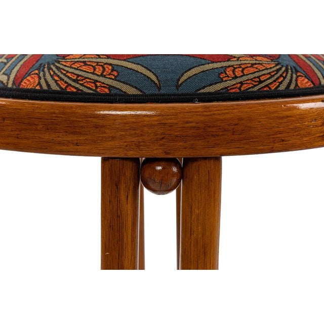Early 20th Century Fledermaus Stool attributed to Josef Hoffmann and Gustav Siegel for J. & J. Kohn, 1908 For Sale - Image 5 of 9