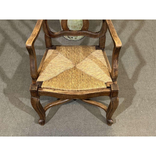 Louis XV Style Armchair in Beechwood with Straw Seat, 20th Century For Sale - Image 5 of 10